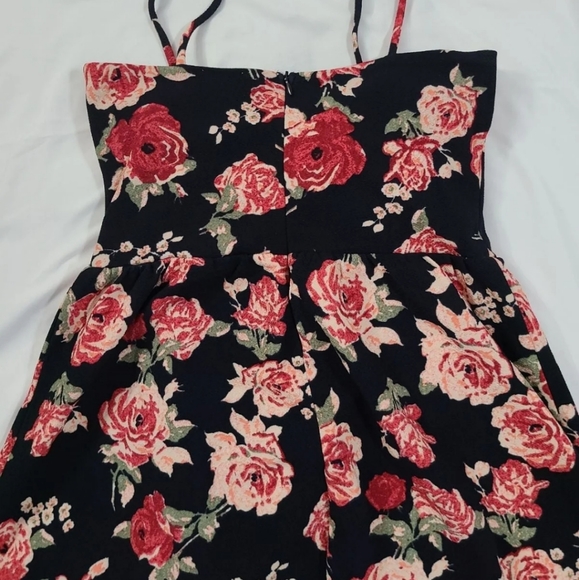 Women's Small C Label Black Floral Mini Dress - Picture 9 of 11